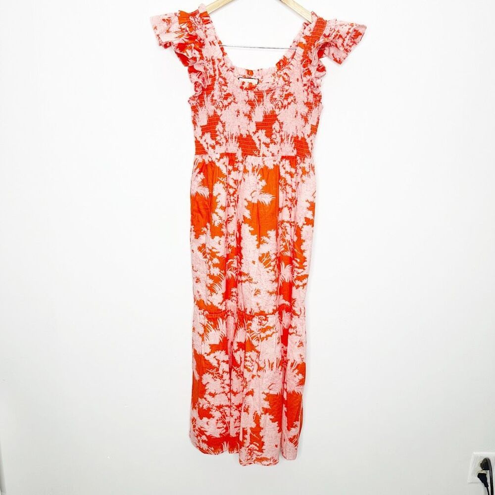 Tuckernuck Scarlet Toile Mallie Dress midi smocked cotton a line womens medium M - Picture 2 of 8